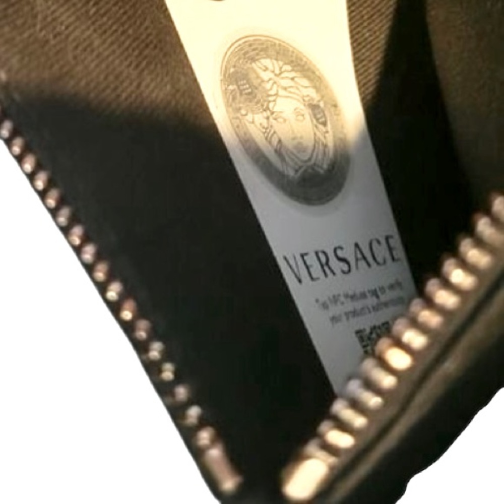 Versace Metallic Leather Virtus Bag – Gunmetal Hardware – NWT with Dust Bag - Picture 16 of 16